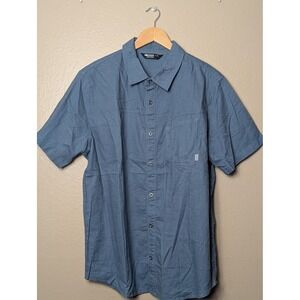 Outdoor Research Button Down Shirt Men XL Blue Gorpcore Hemp Organic Cotton